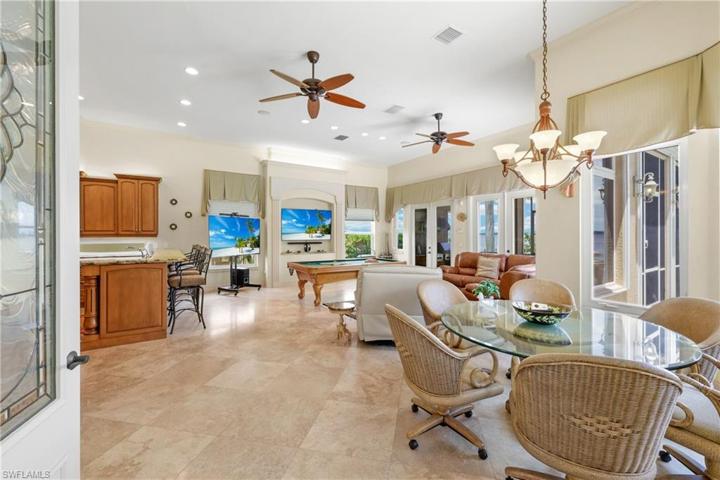 French doors open to Spacious family & living  room.