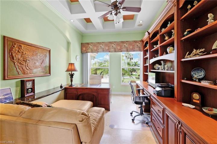 Large spacious study and combined library.