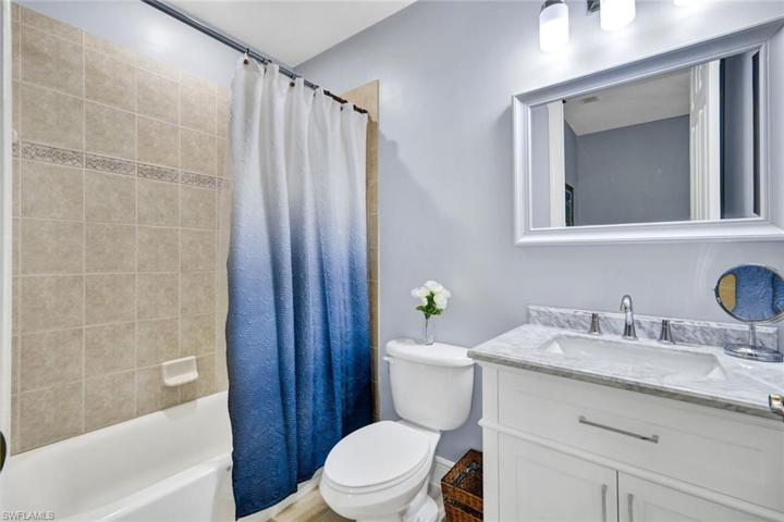 Guest bathroom with brand new vanity.