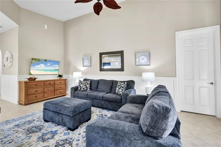 Living room is light, bright, and airy!