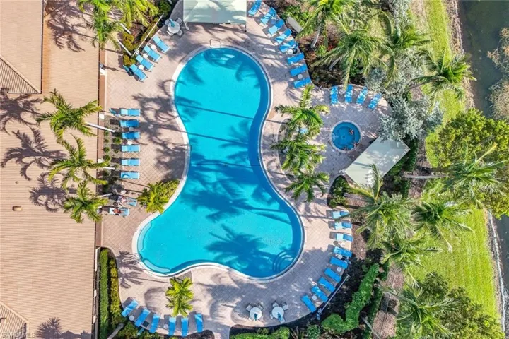 Drone view of clubhouse pool