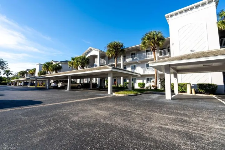 View of covered parking lot
