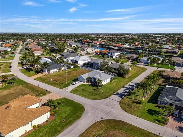 Aerial perspective of suburban area