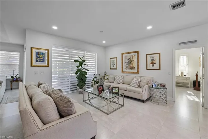 Living area featuring recessed lighting