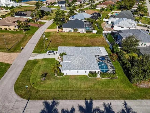 Aerial perspective of suburban area