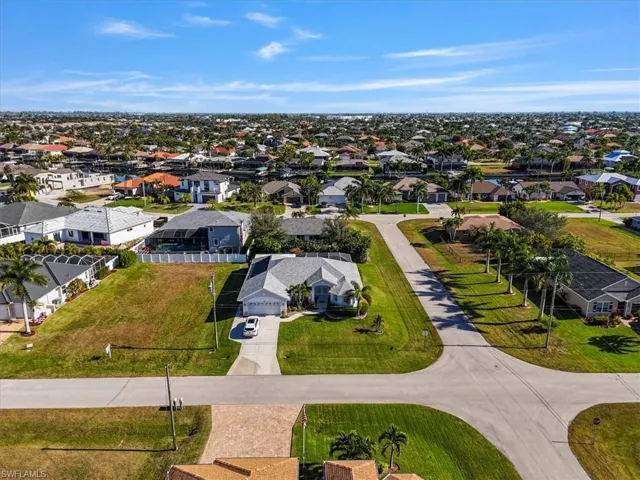 Aerial perspective of suburban area
