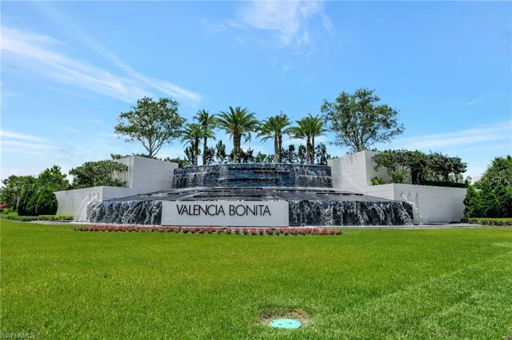 Community / neighborhood sign featuring a yard