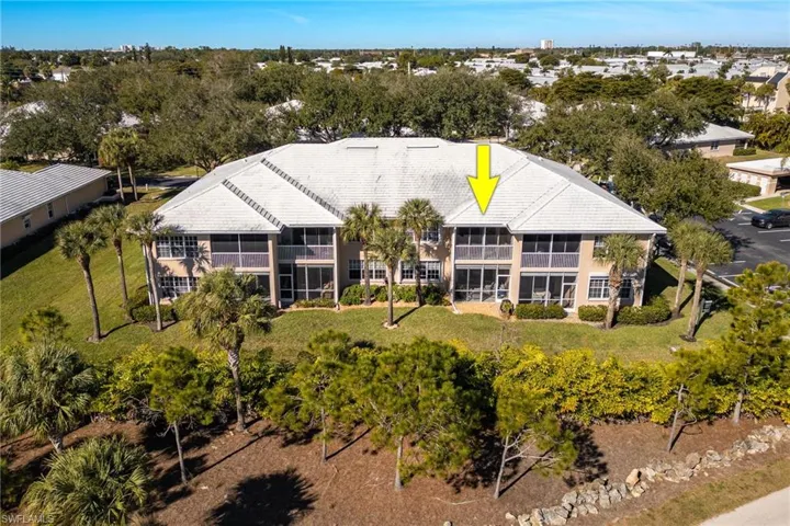 Aerial view of back of condo.