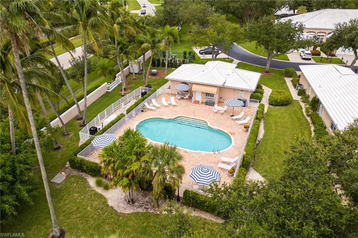 Heated Community pool, clubhouse with bathrooms and meeting/gathering space, and Hot tub.