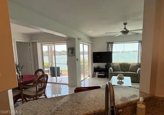View of lake from kitchen.