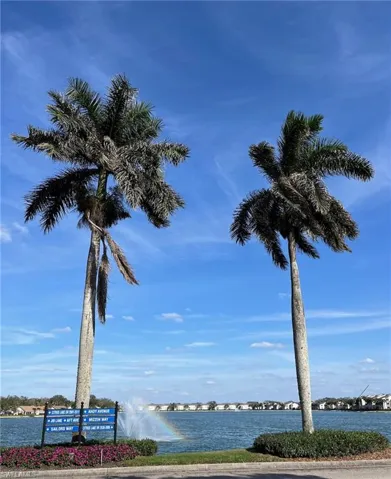 Welcome palm trees, sunshine and rainbows upon entering the Lakeside of Naples community.