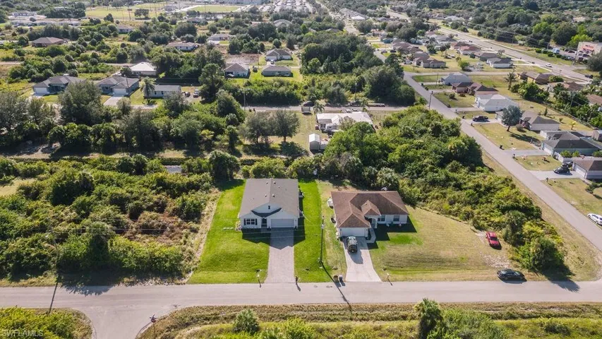 Aerial view of residential area