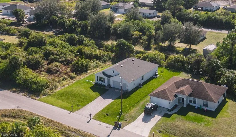 Aerial view of residential area
