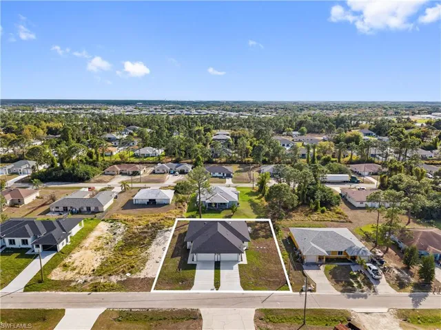Aerial view of residential area