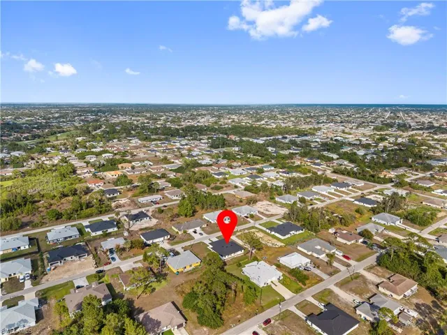 Aerial view of residential area