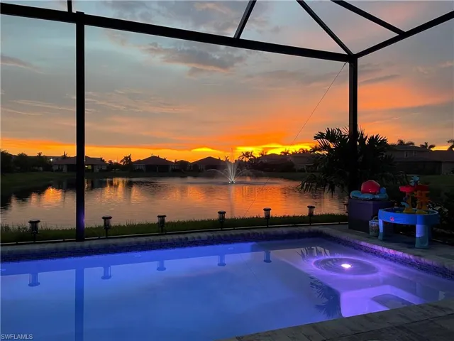 Sparkling saltwater pool with Western Exposure for Stunning SWFL Sunsets