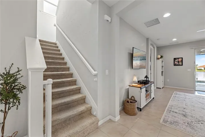 Carpeted stair case