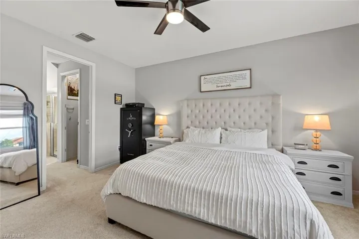 Master bedroom with ensuite bathroom and two spacious closets