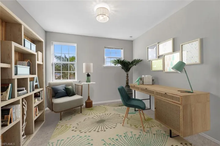Virtually staged den