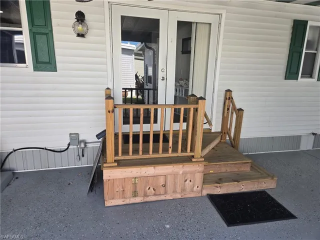 Entrance to property with french doors