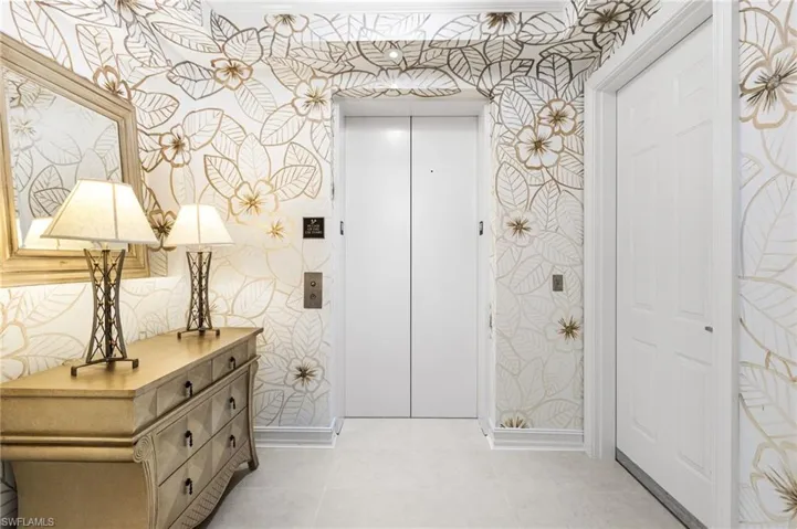 View of your foyer which is artist hand- painted and your private elevator.