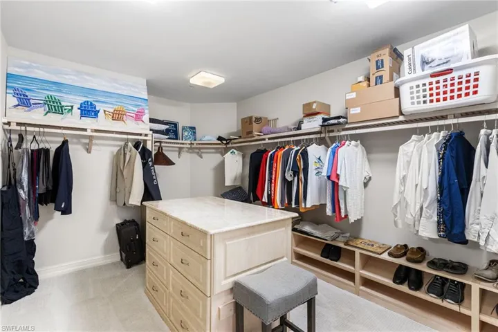 Primary bedroom has a walk in closet that is enormous.