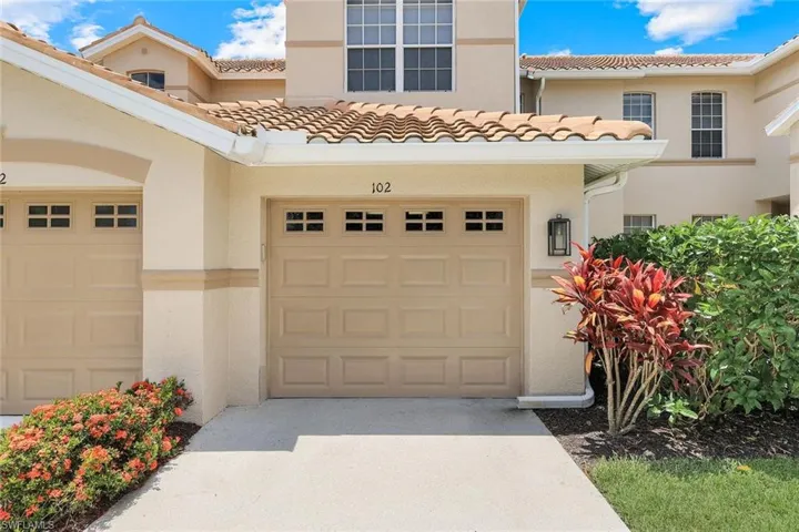 Garage with driveway