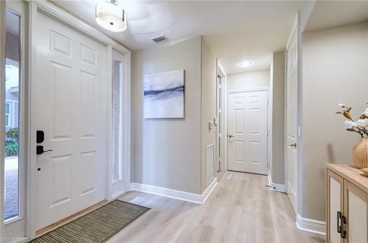 Entryway featuring light wood-type flooring