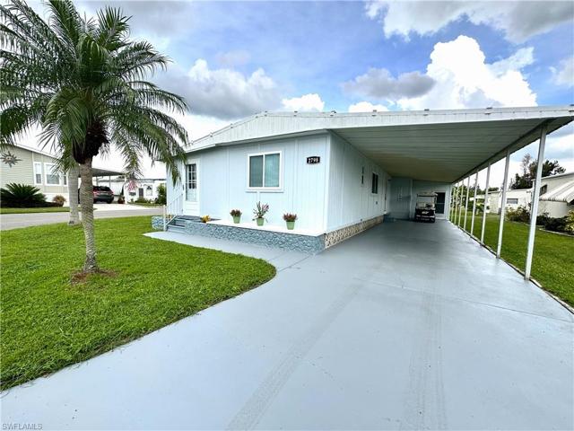 Freshly painted carport