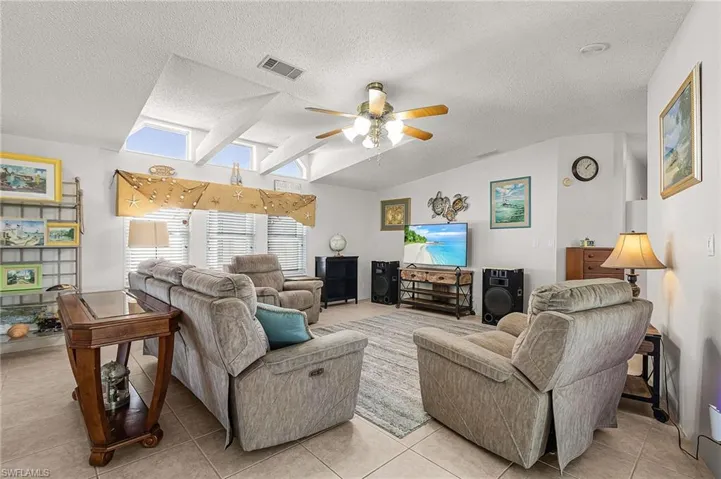 Large Living Room with tile floors.