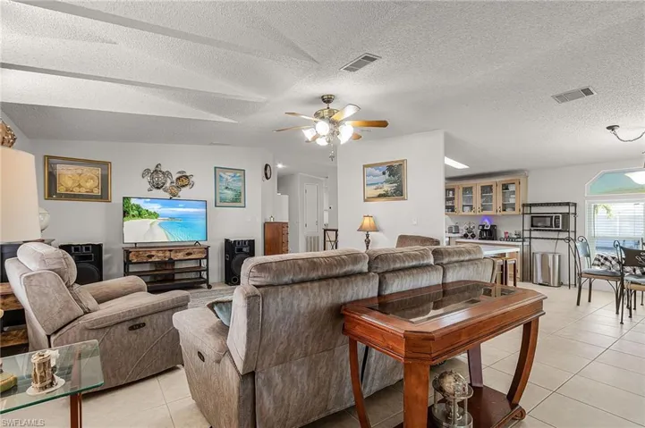The living room is open to the dining room for an open floor plan.