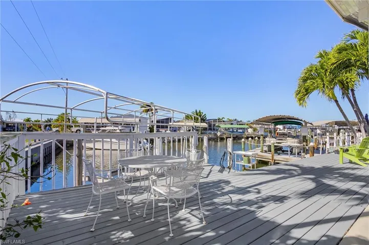 Shaded patio overlooking the canal.