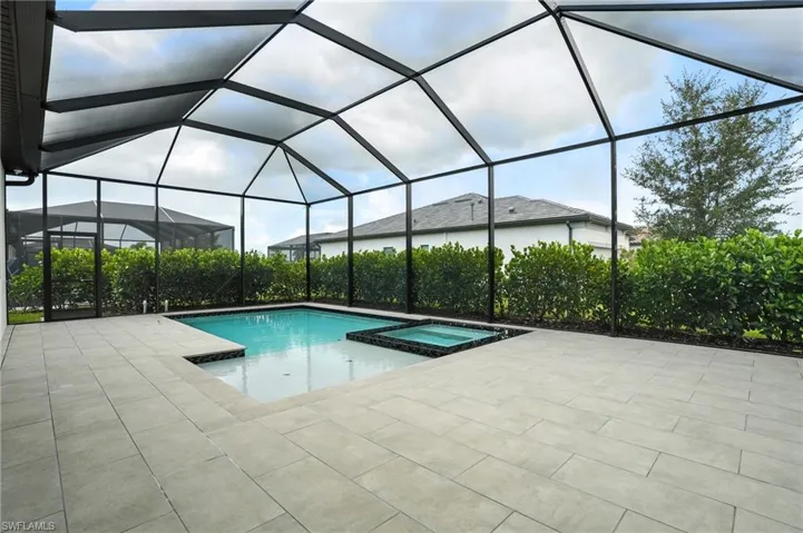 Pool with porcelain tile deck