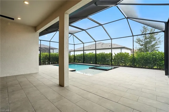 Pool with porcelain tile deck