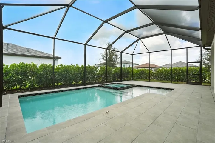 Pool with porcelain tile deck