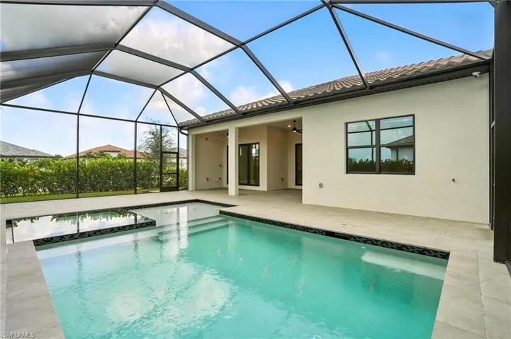 Pool with porcelain tile deck