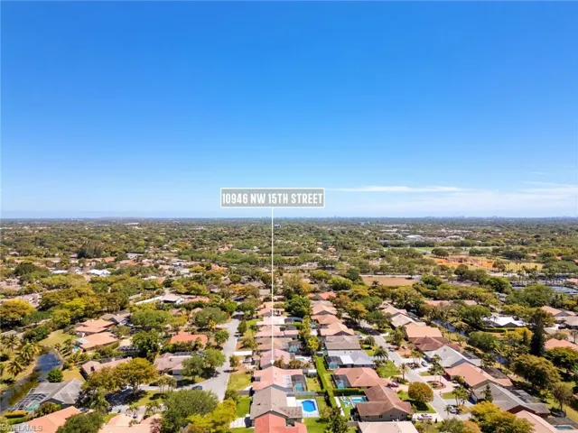 Bird's eye view with a residential view