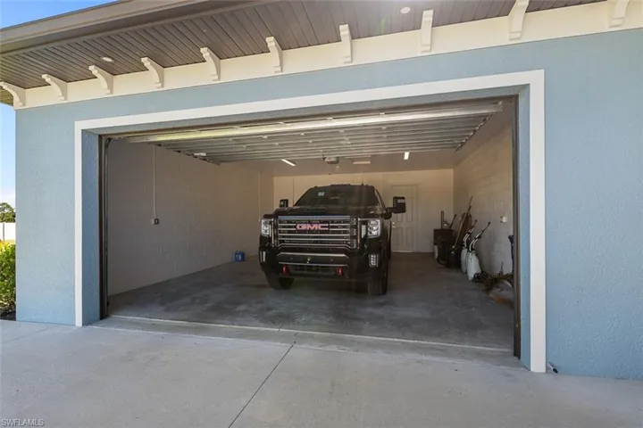 Garage with driveway