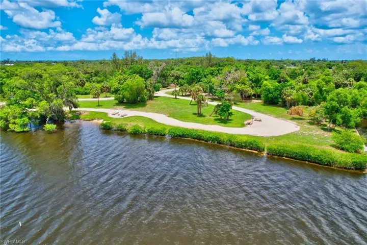Aerial view of a large body of water