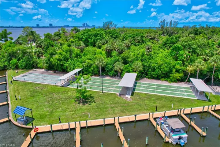 View of urban area with a large body of water