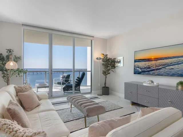 The West side patio is very spacious and boasts best water views!