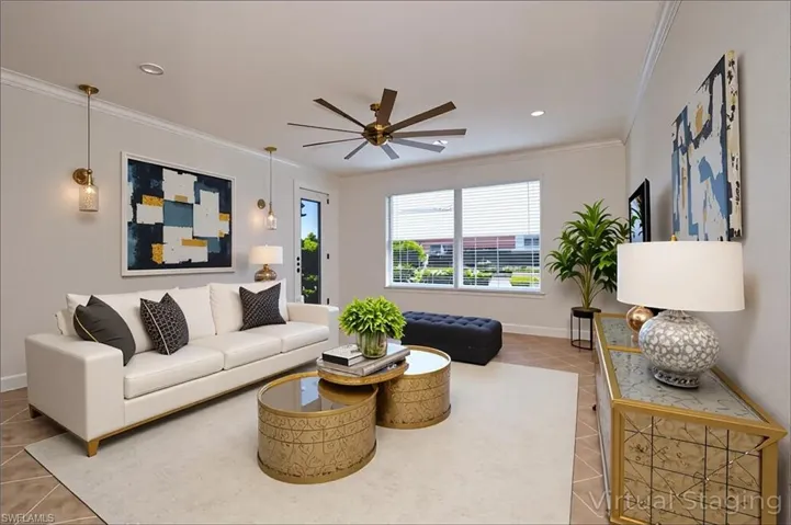 Living area  - virtually staged