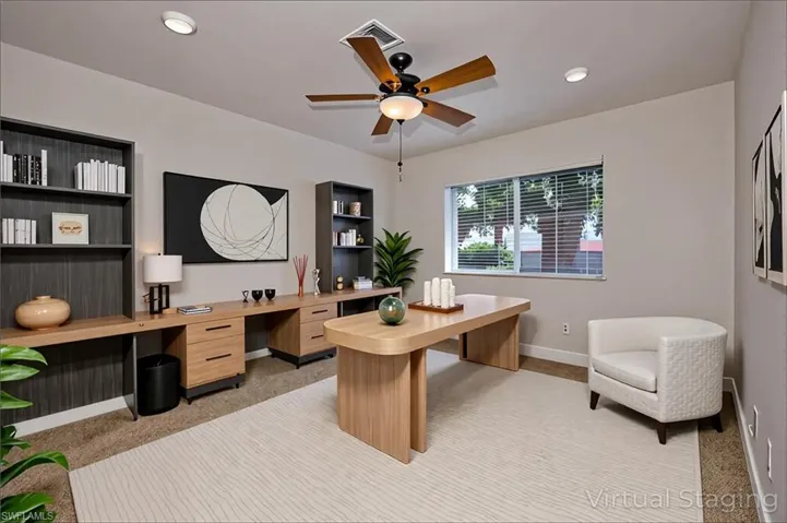 Loft as home office  - virtually staged