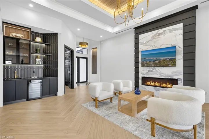 Building lobby with recessed lighting