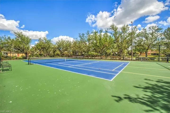 View of tennis court