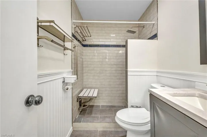 Step in tiled shower