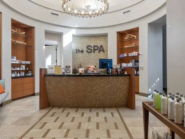 Reception area featuring a chandelier