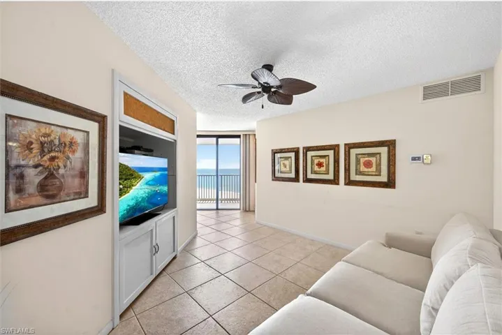 Tiled flooring throughout the main living area