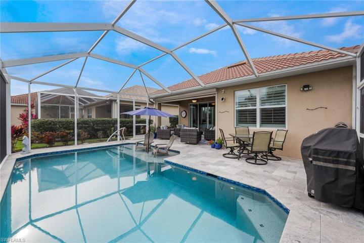 Travertine Pavers Surround the Pool