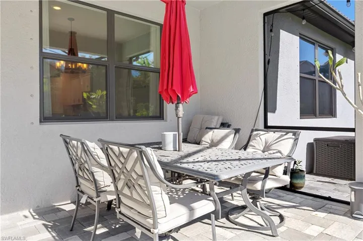 View of patio featuring outdoor dining area